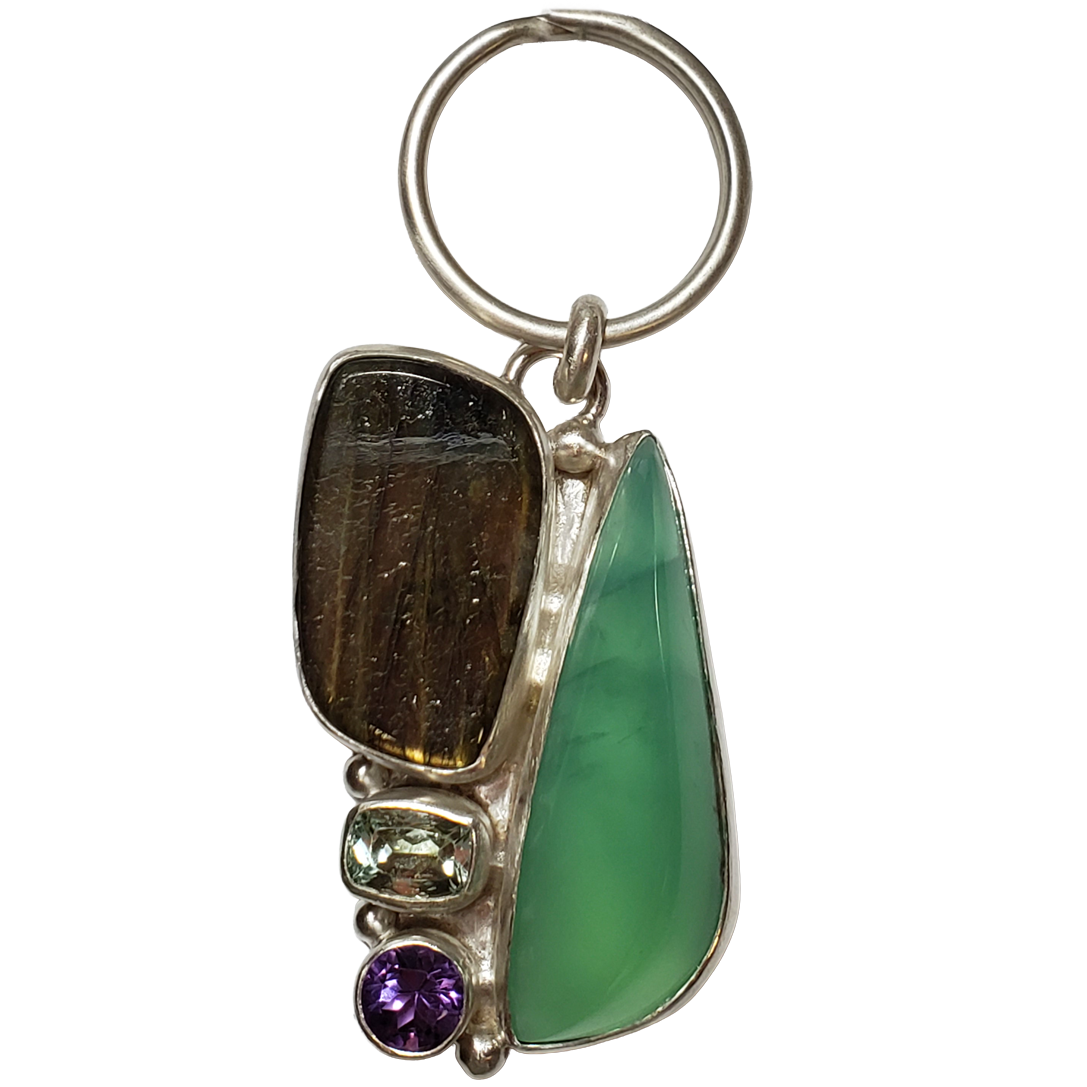 Serpentine and Labradorite Keychain