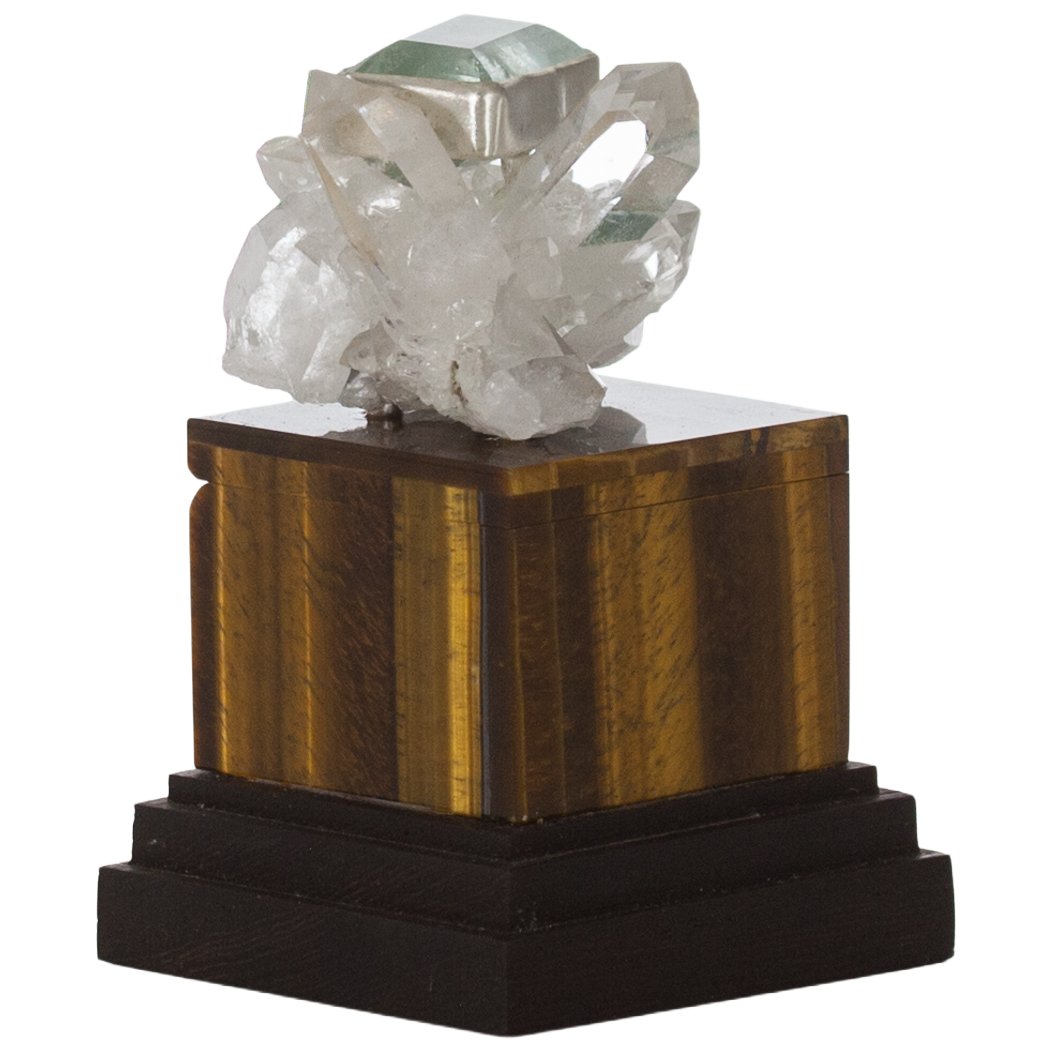 Endearment Box #4: Quartz & Aquamarine on Tiger Eye