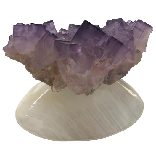 Fluorite on Aragonite