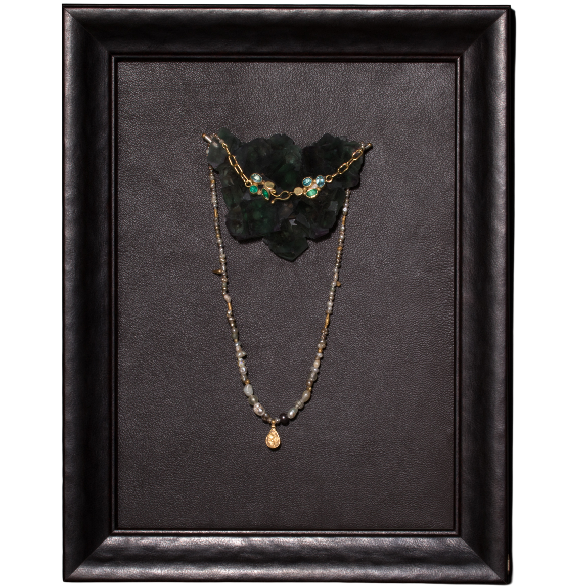 Pearl Necklace on Fluorite