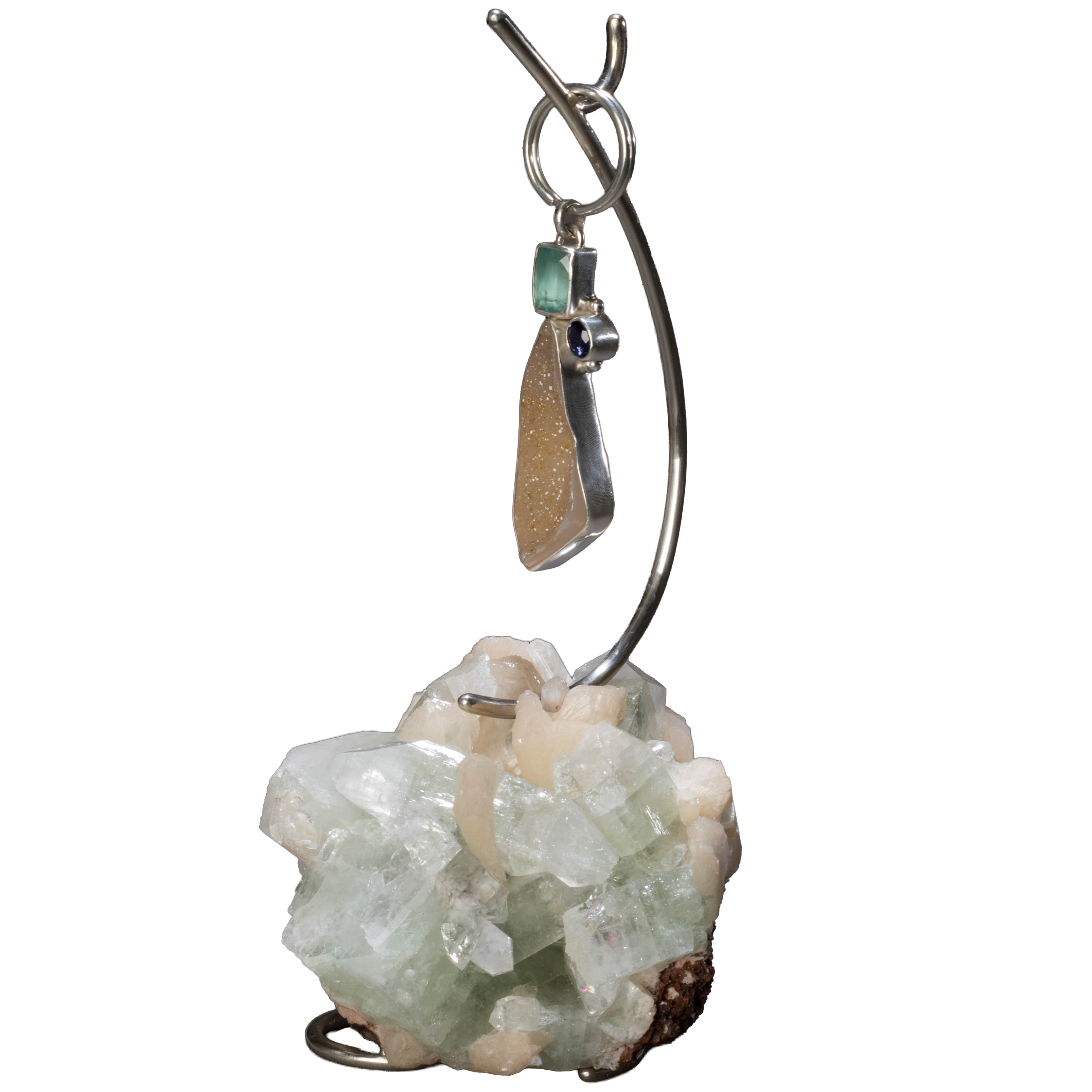 Drusy Keychain on Apophyllite