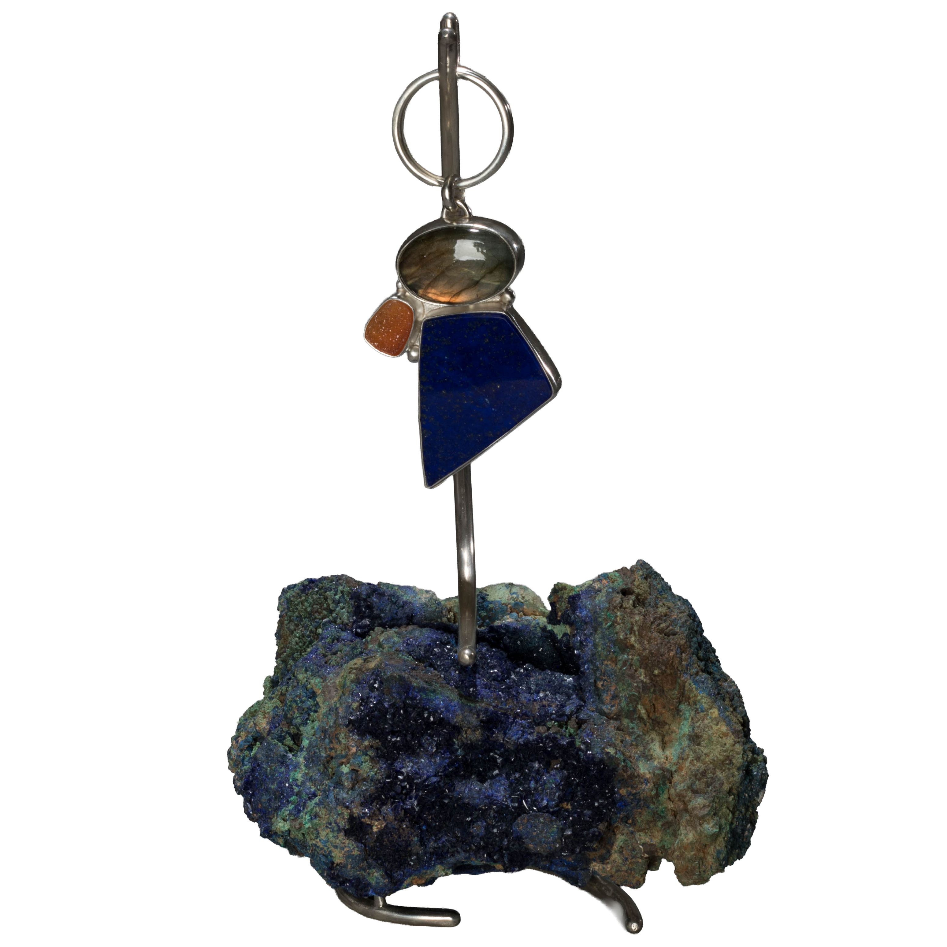 Lapis Keychain on Azurite