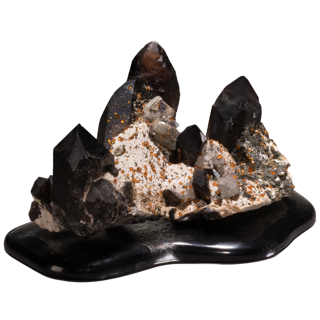 Black Quartz on Cast Glass Base