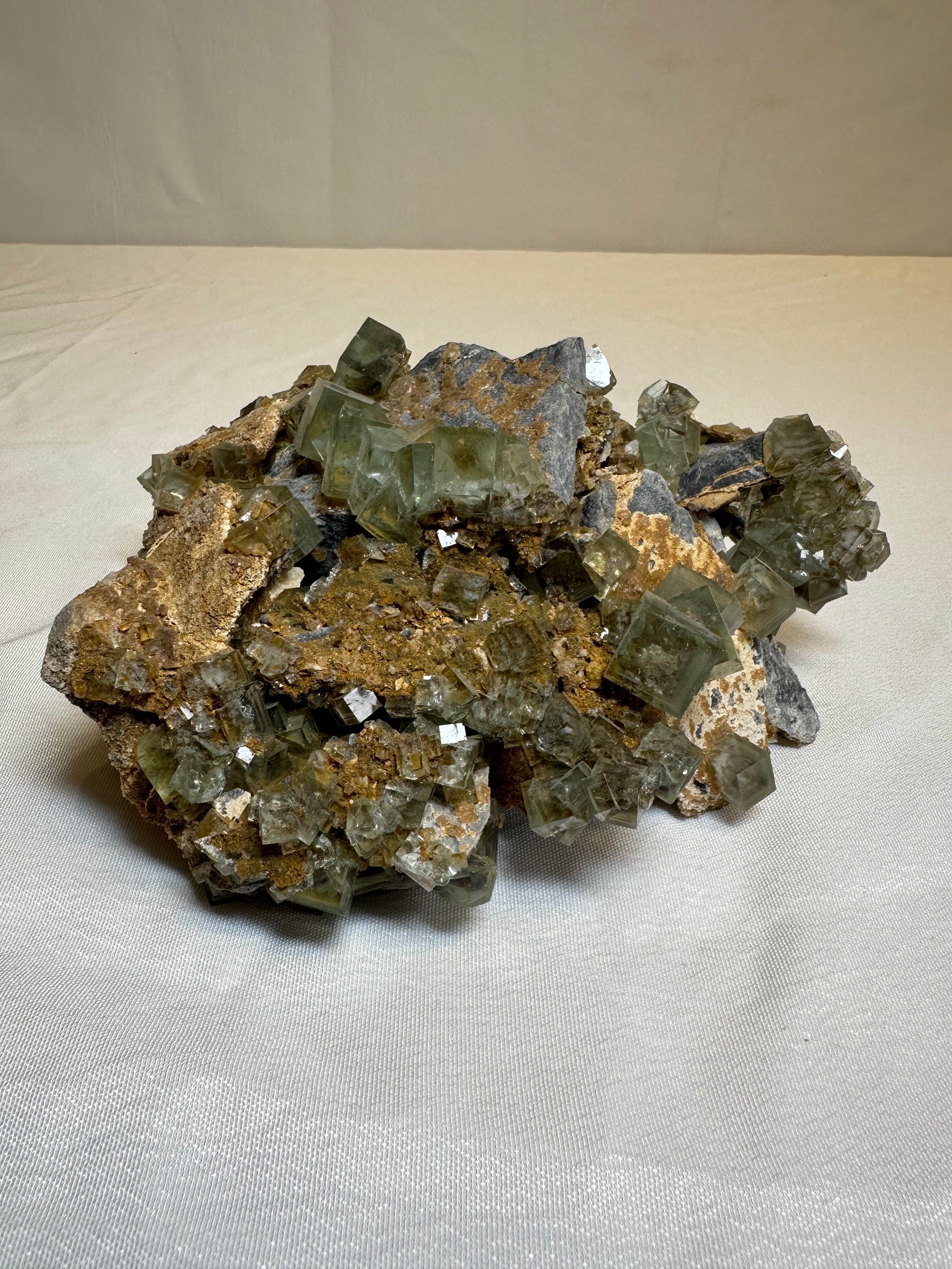 Green Fluorite in Matrix