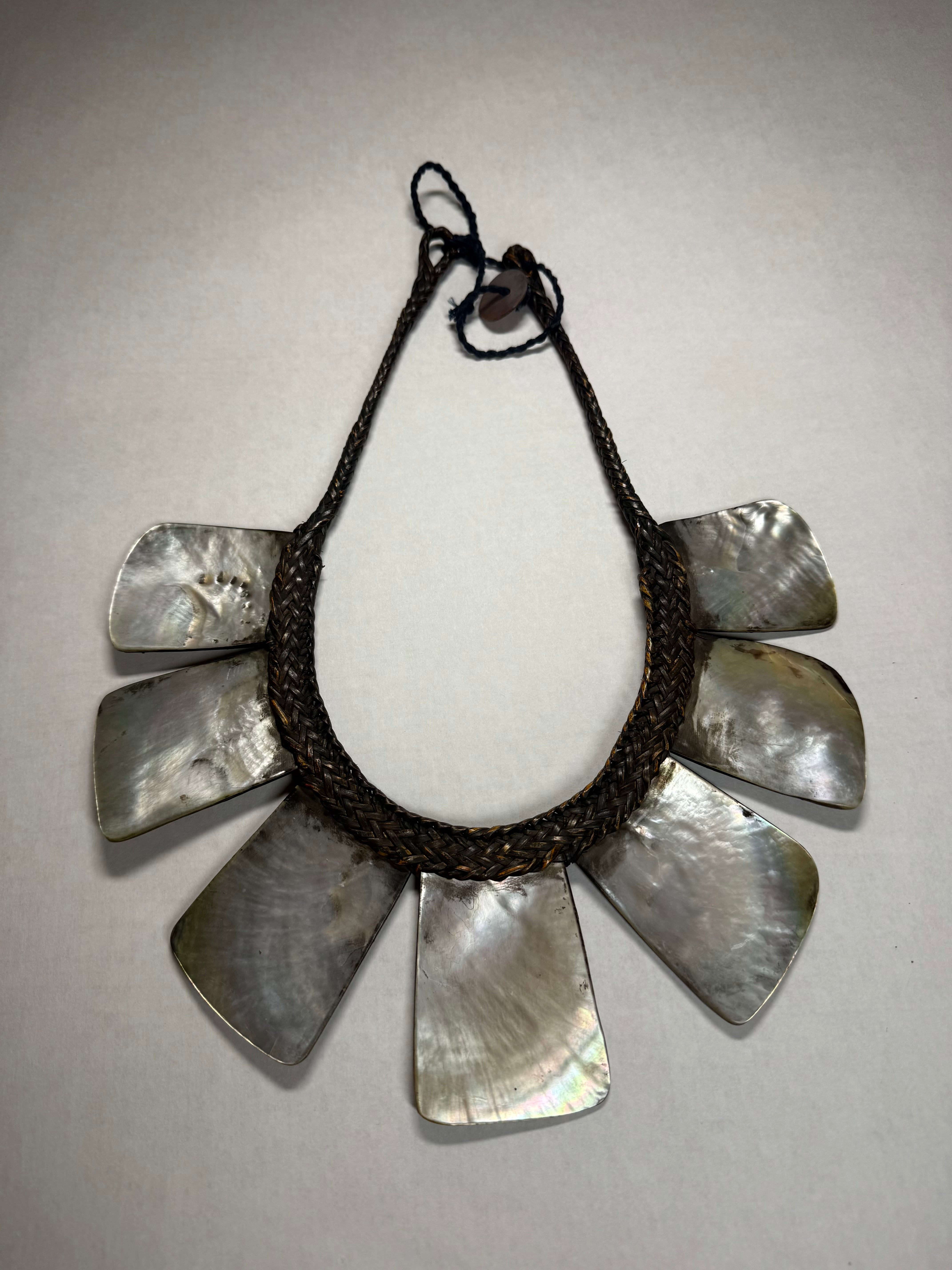 Historic Shell Necklace w/ Leather (Africa) 1