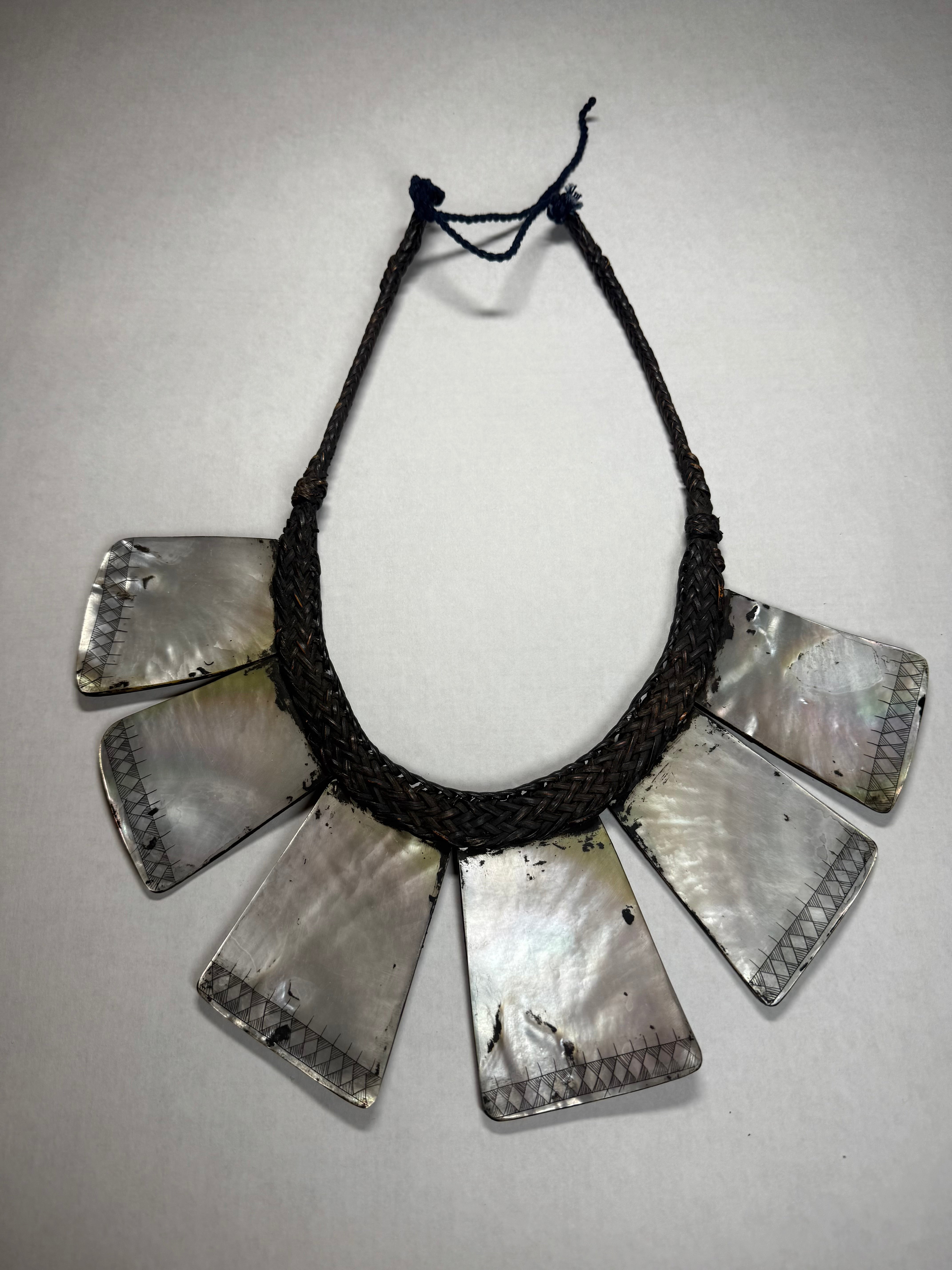 Historic Shell Necklace w/ Leather (Africa) 2