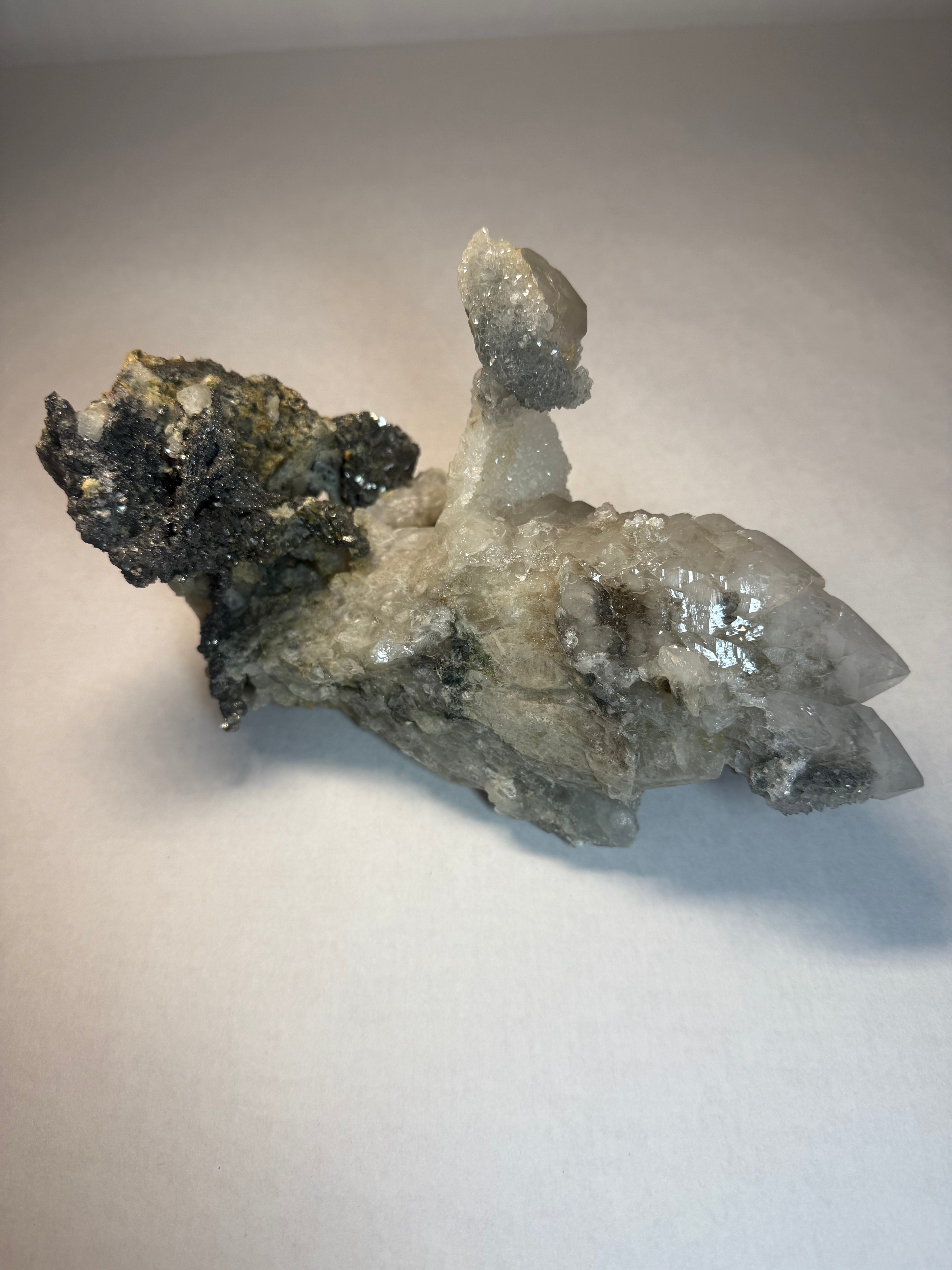 Clear Fluorite on Quartz